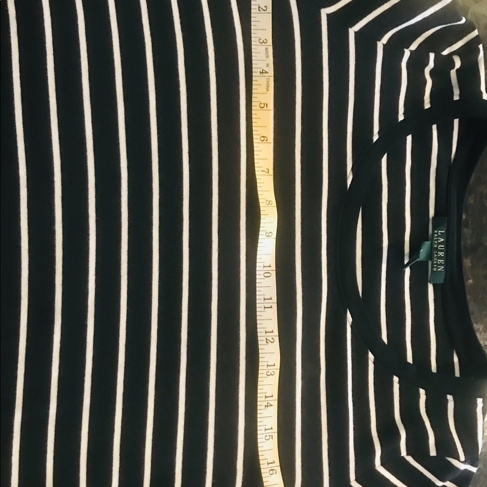 Ralph Lauren blk/white striped long sleeve top - L - Picture 4 of 5